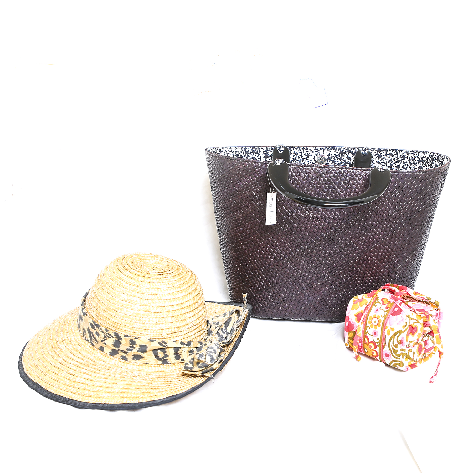 Tote, Sun Hat and Vera Bradley Travel Cube
