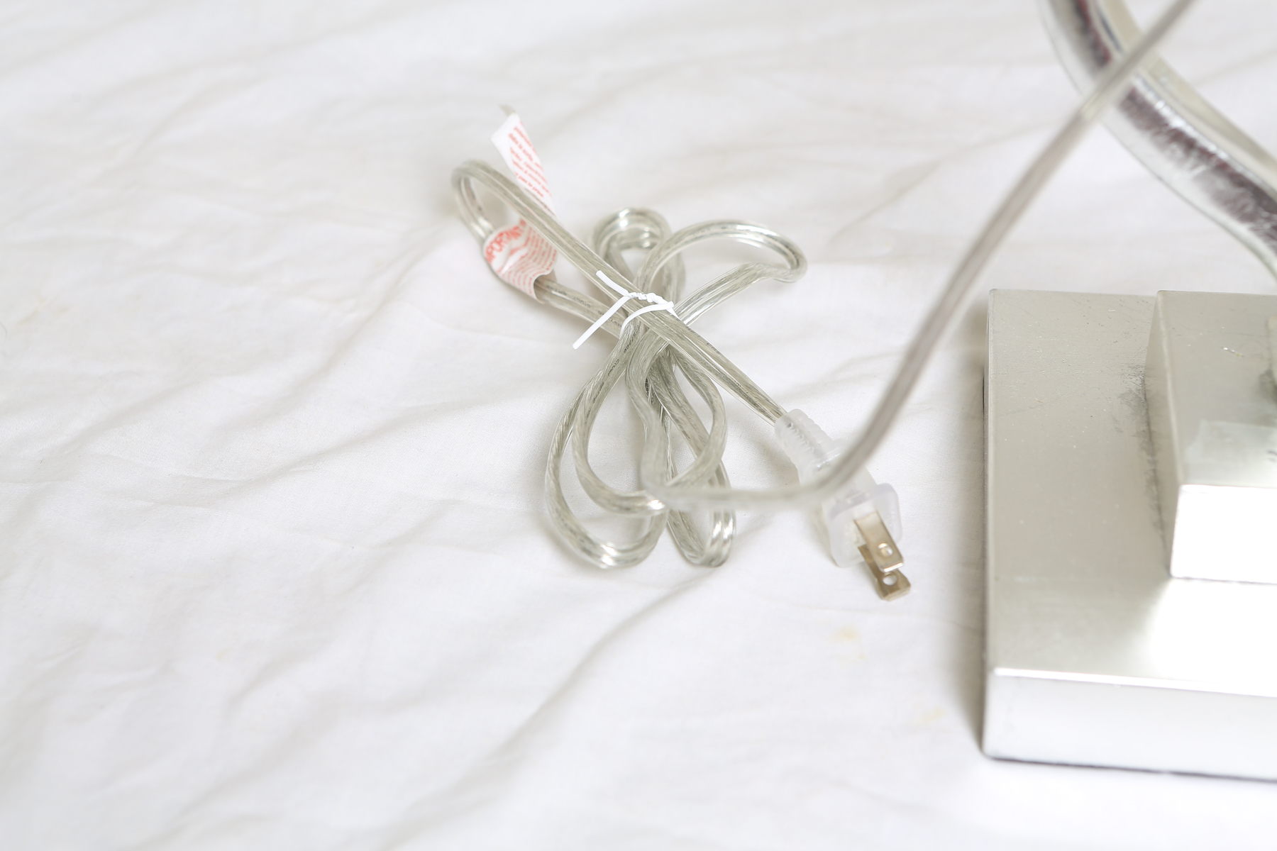 Silver Tone Contemporary Lamp