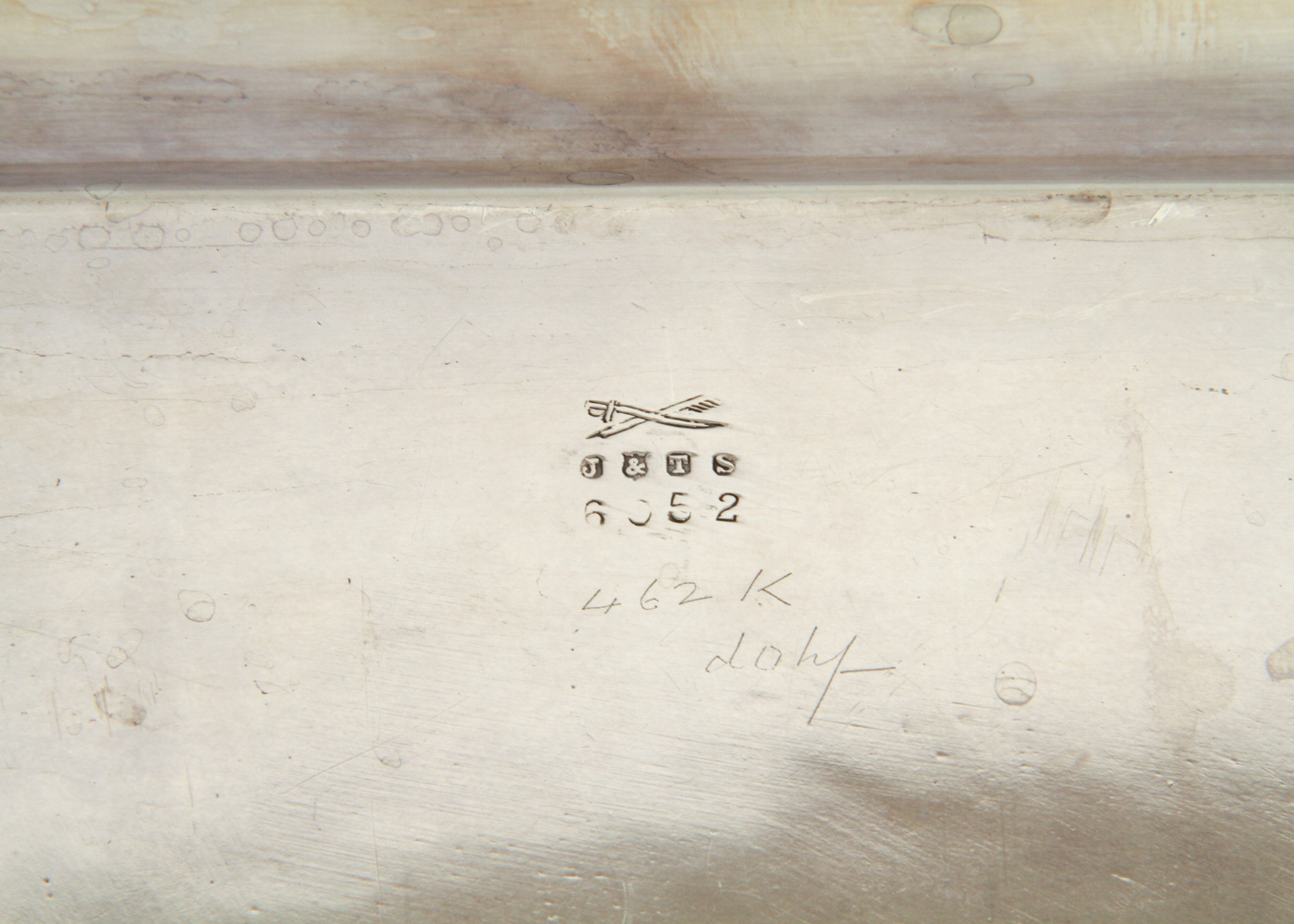 Vintage Jenkins & Tim Silver Plated Vanity Tray with Crystal Perfume Bottles and Jars Including Lappas