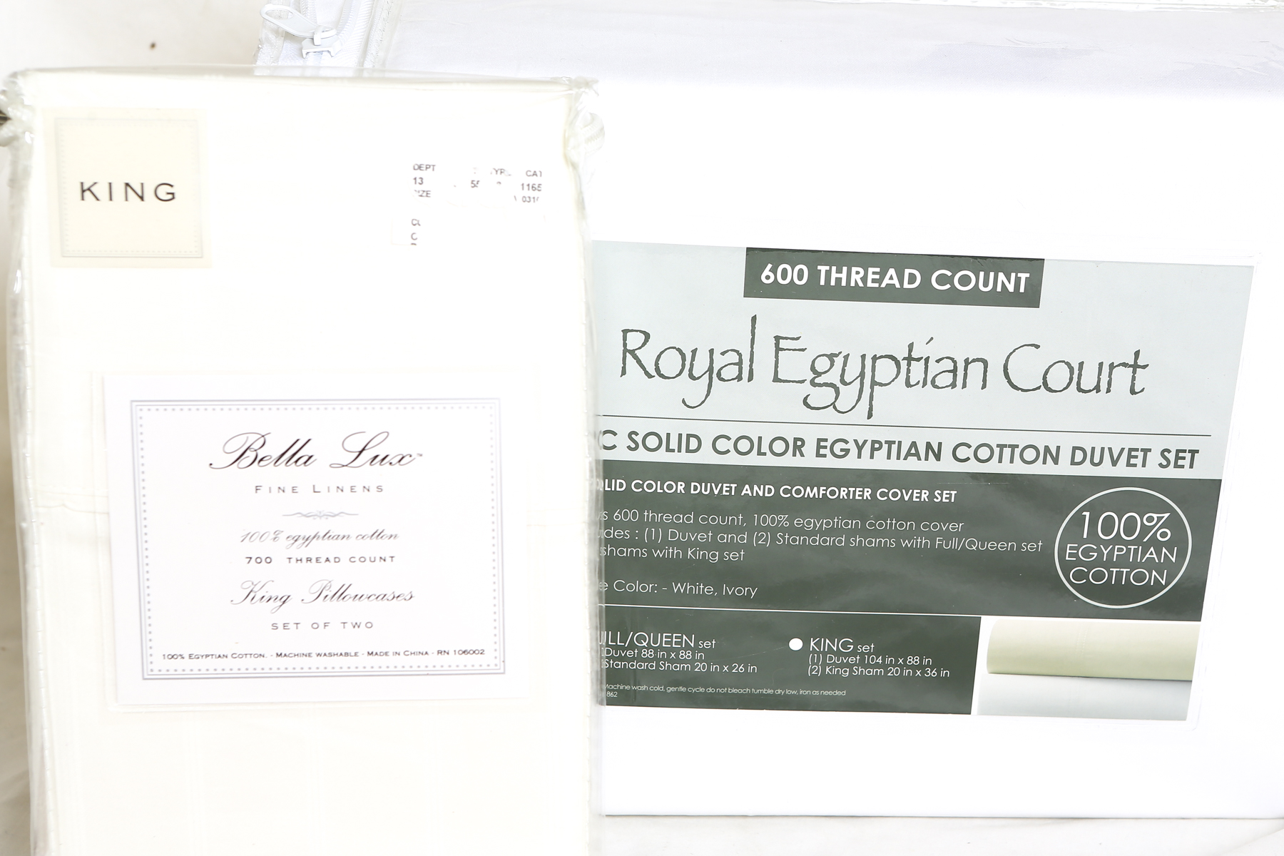 Selection of High Thread Count Cotton Linens