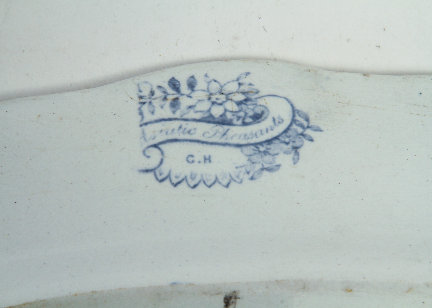 Pair of Vintage Blue Transferware China Pieces Including Burleigh's "Asiatic Pheasants"