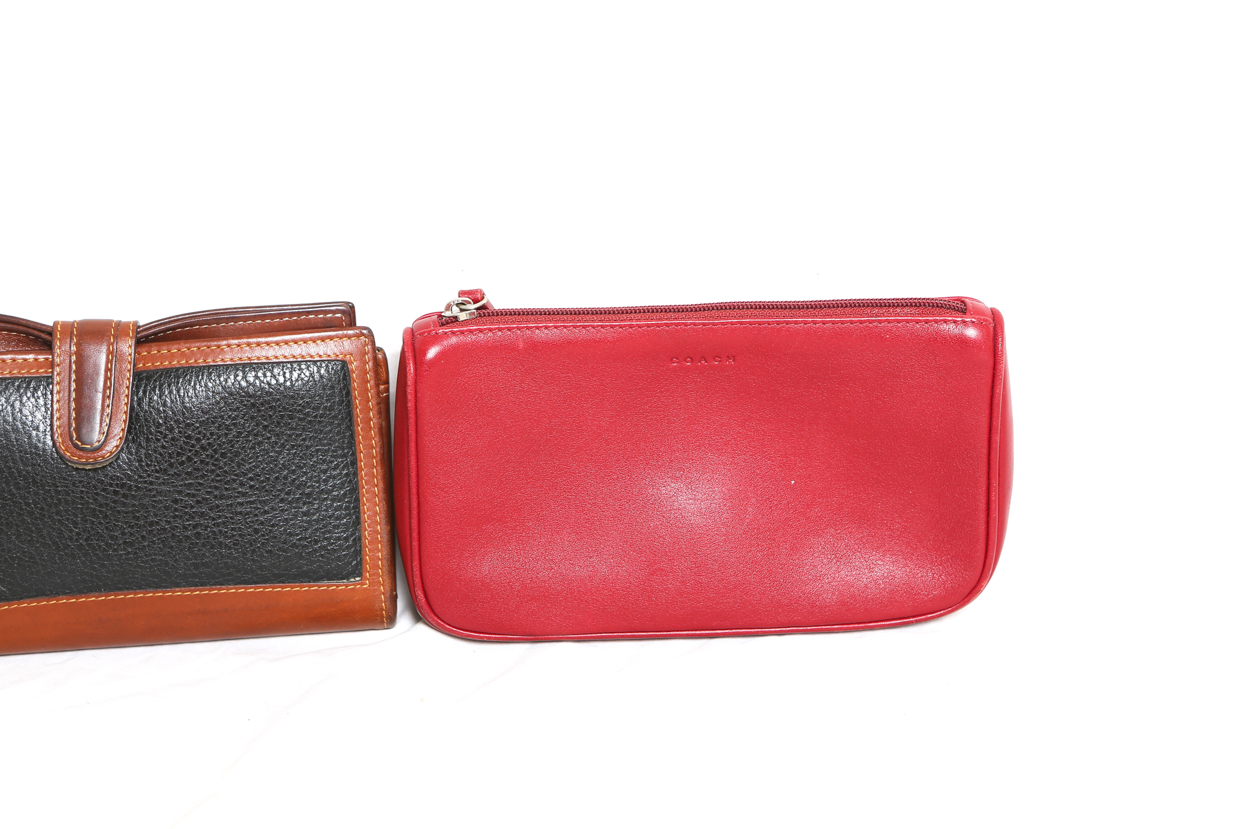 Coach Leather Wallet and Zipper Pouch