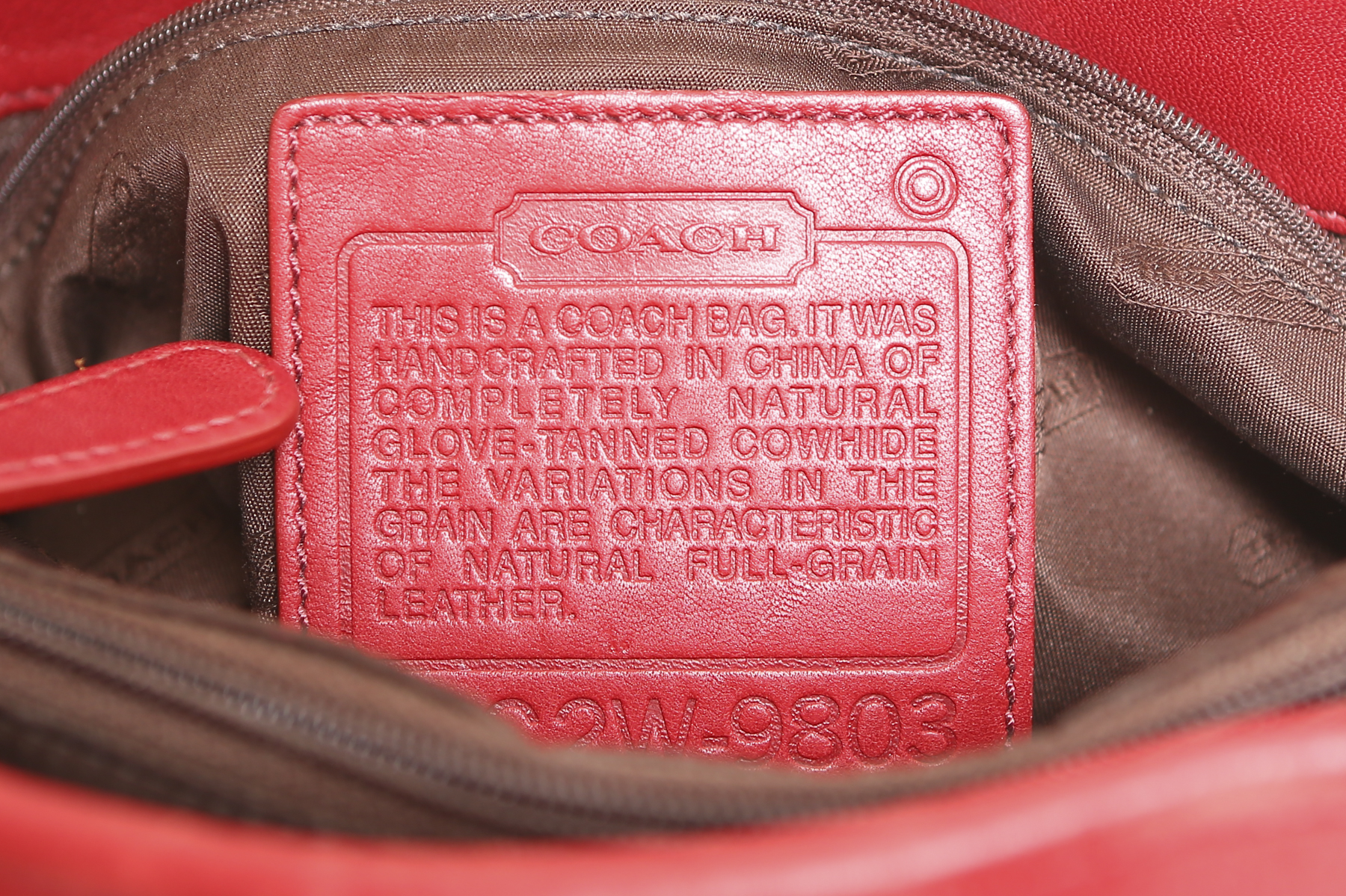 Red Leather Coach Bucket Bag with Wallet and Checkbook