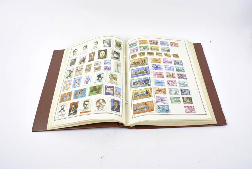 Bound Collection of Vintage U.S.A. and World Stamps