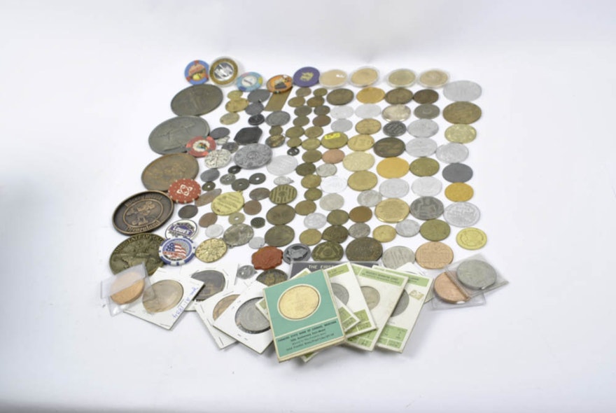Large Collection of Tokens and Medals