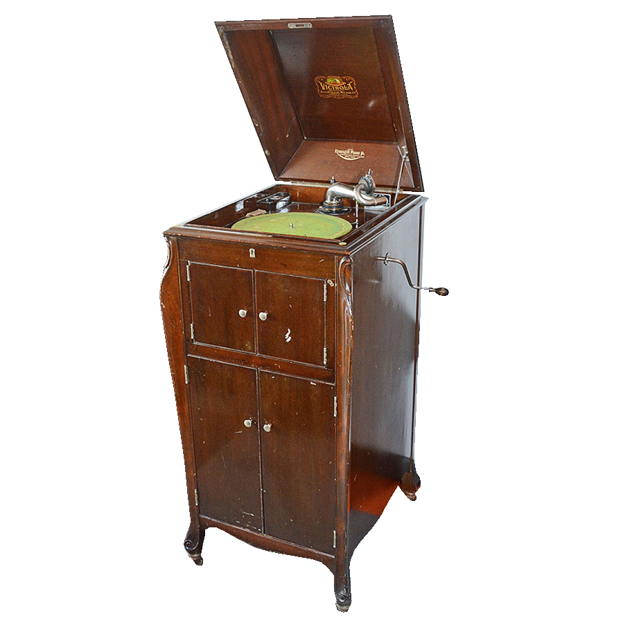 Early 20th Century Victor/Victrola Floor Model XI Turntable in Mahogany Cabinet