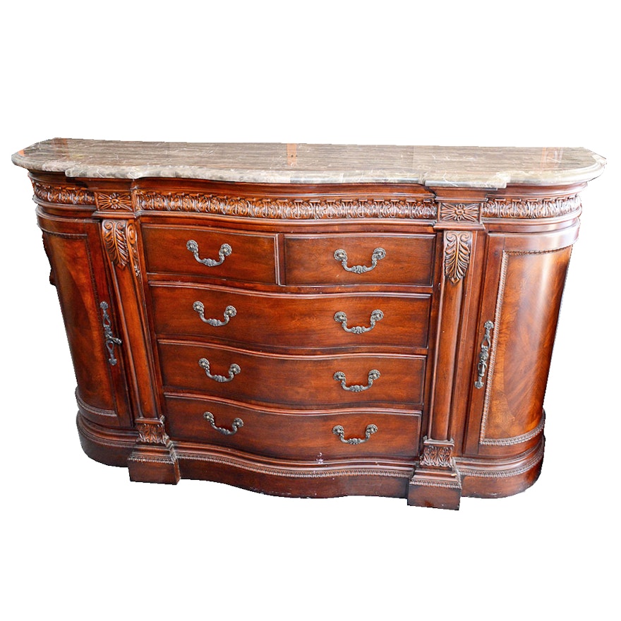 Collezione Europa Ornate Sideboard With Composite Marble Top