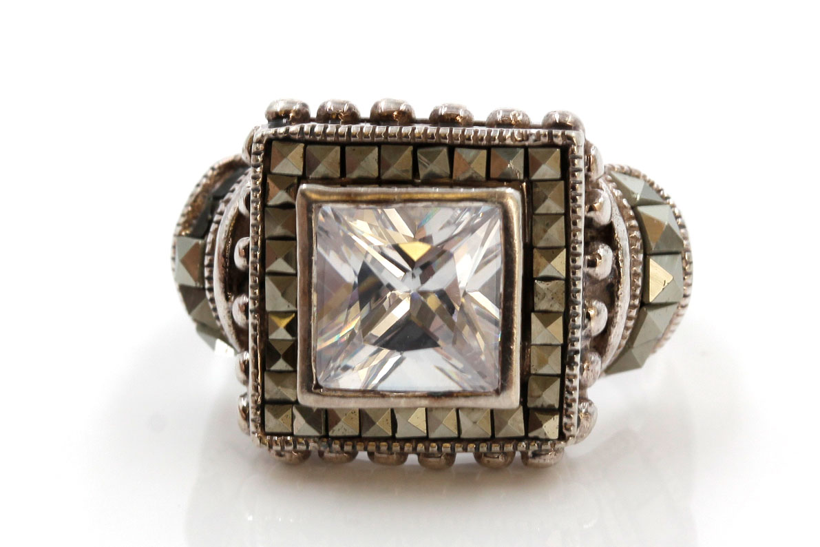 Sterling Silver Cubic Zirconia Ring and Studs