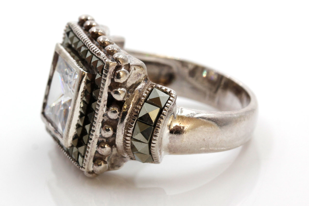 Sterling Silver Cubic Zirconia Ring and Studs