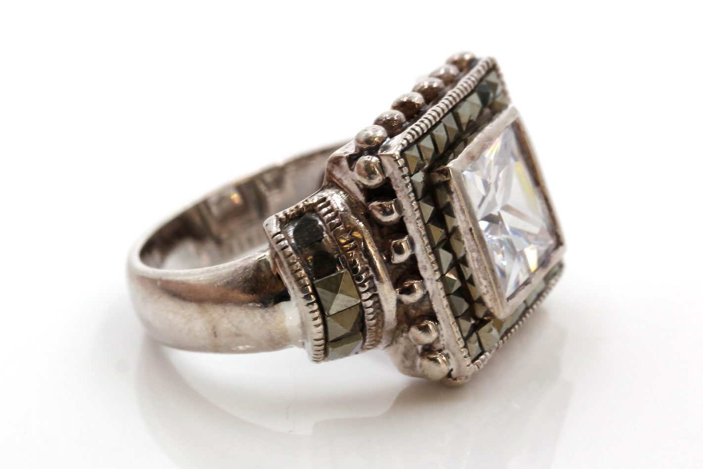 Sterling Silver Cubic Zirconia Ring and Studs