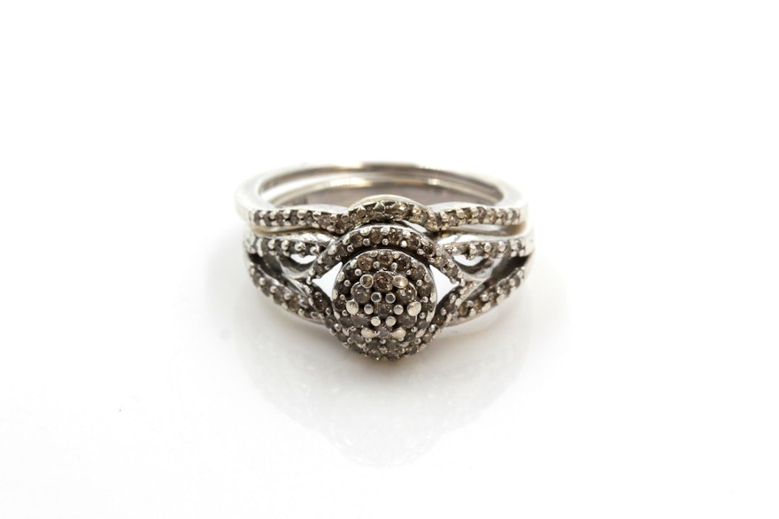 Sterling Silver Diamond Bridal Rings