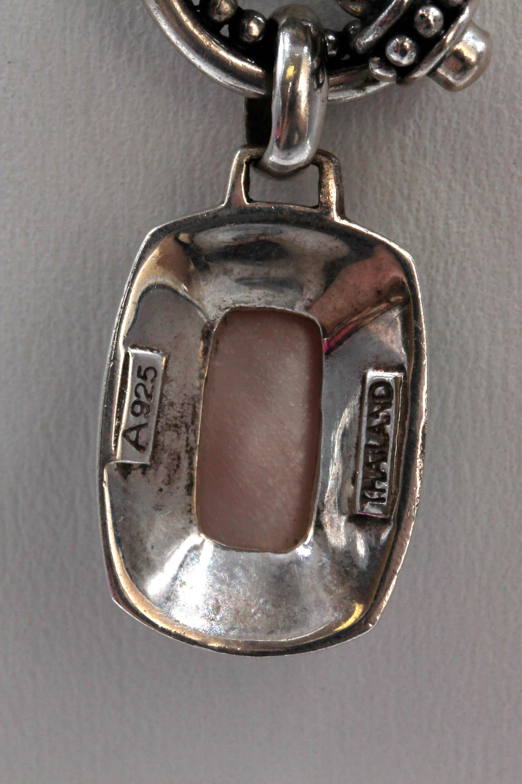 Sterling Silver Pink Mother of Pearl Pendant Necklace