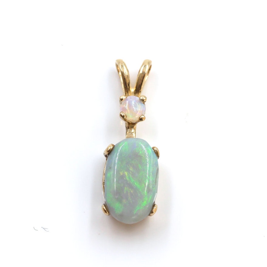 14K Yellow Gold Opal Pendant