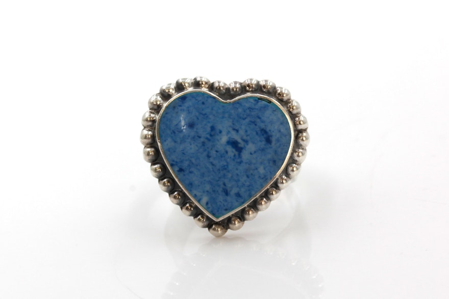 Sterling Silver Lapis Lazuli Heart Ring
