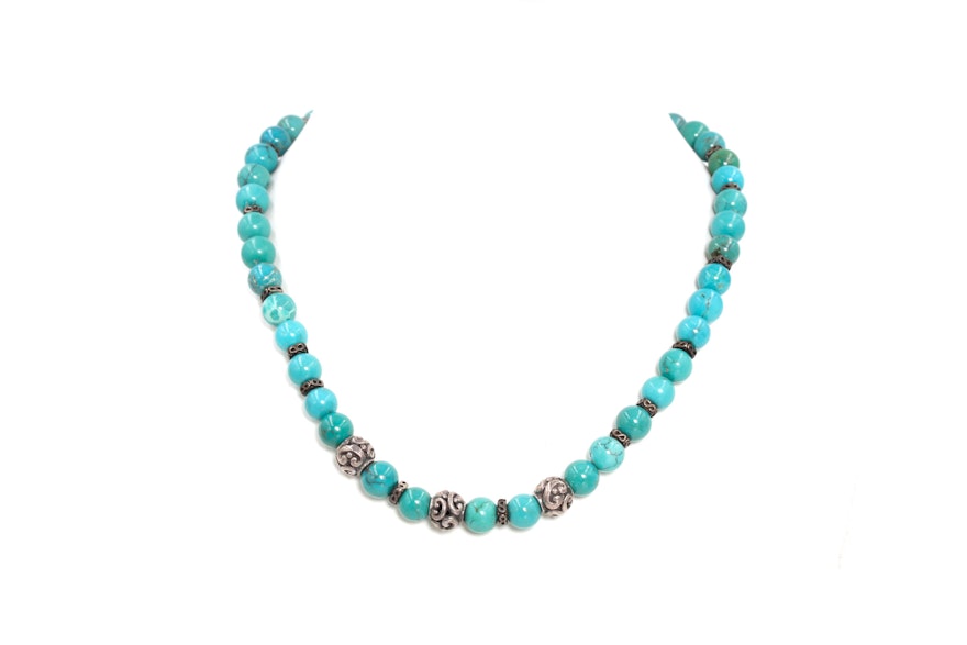 Sterling Silver Howlite Necklace