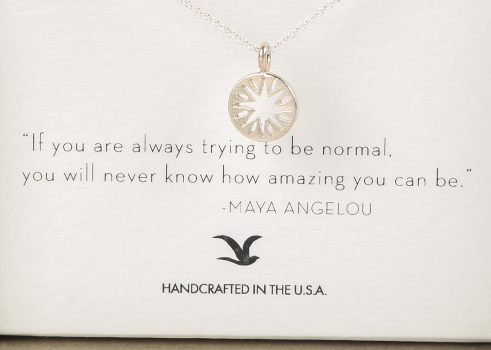 Dogeared Maya Angelou Legacy Collection Sterling "Normal" Necklace