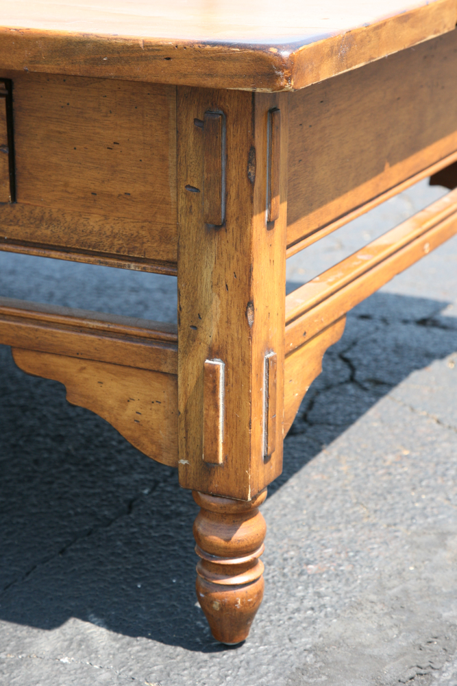 Square Dark Pine Coffee Table