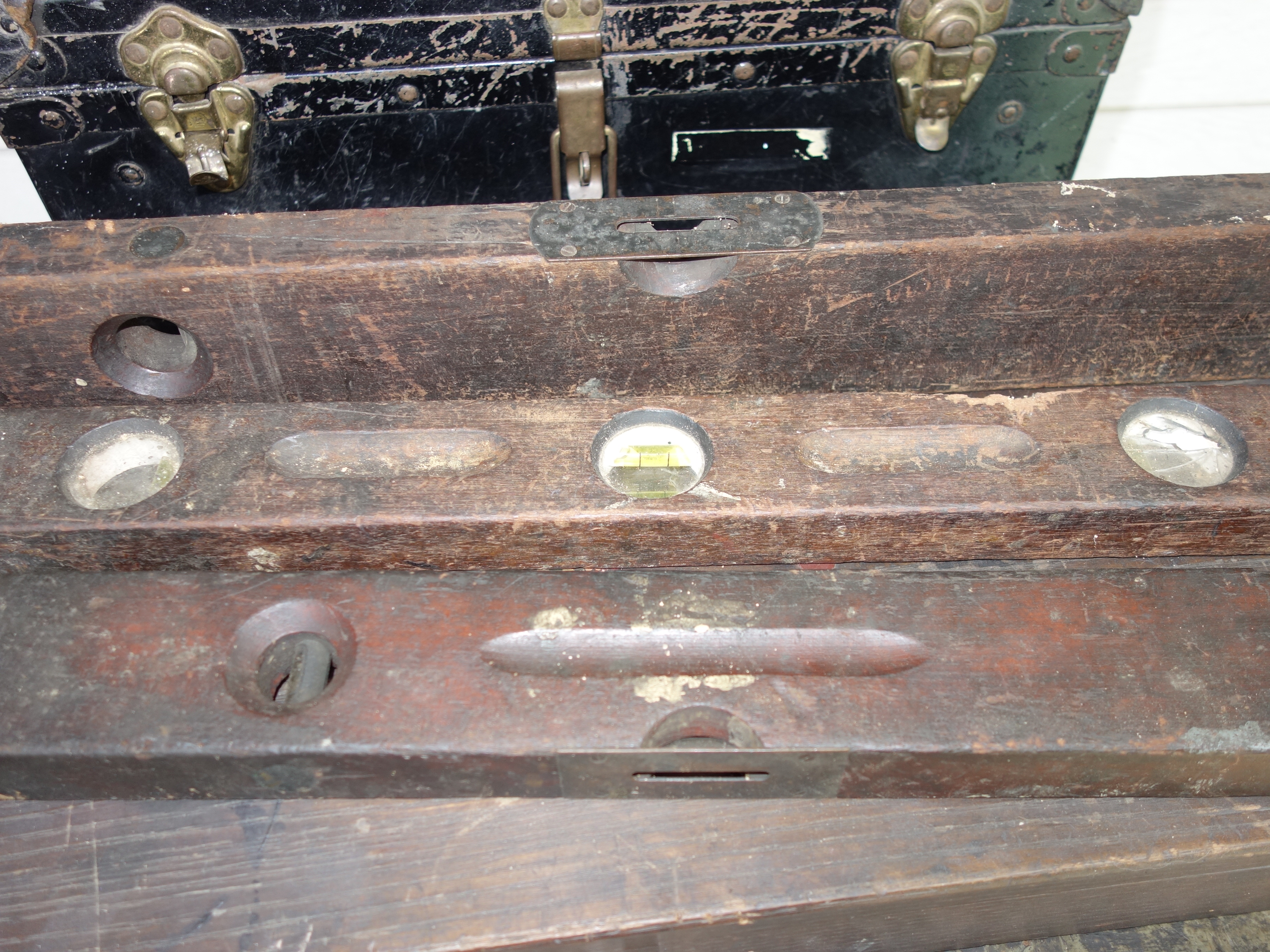 Vintage Tool Box,  Wood Levels and Alvord Polk Reamer Sets