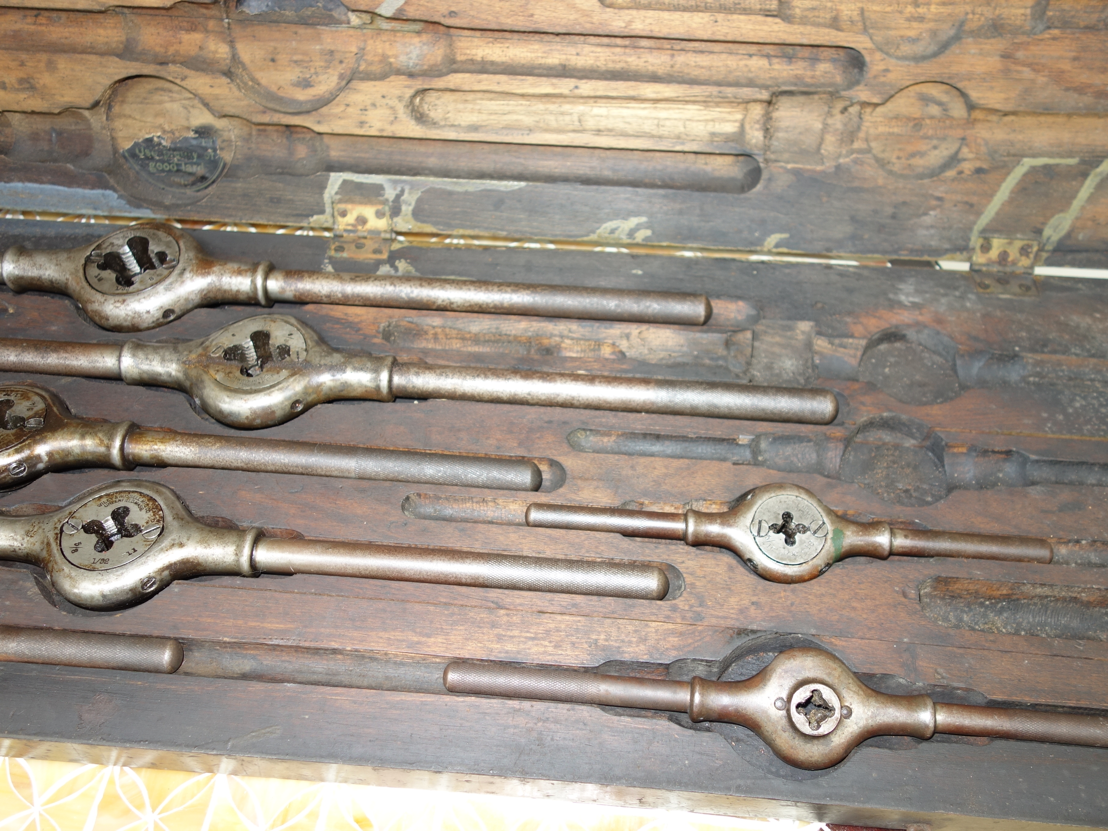 Vintage Tool Box,  Wood Levels and Alvord Polk Reamer Sets