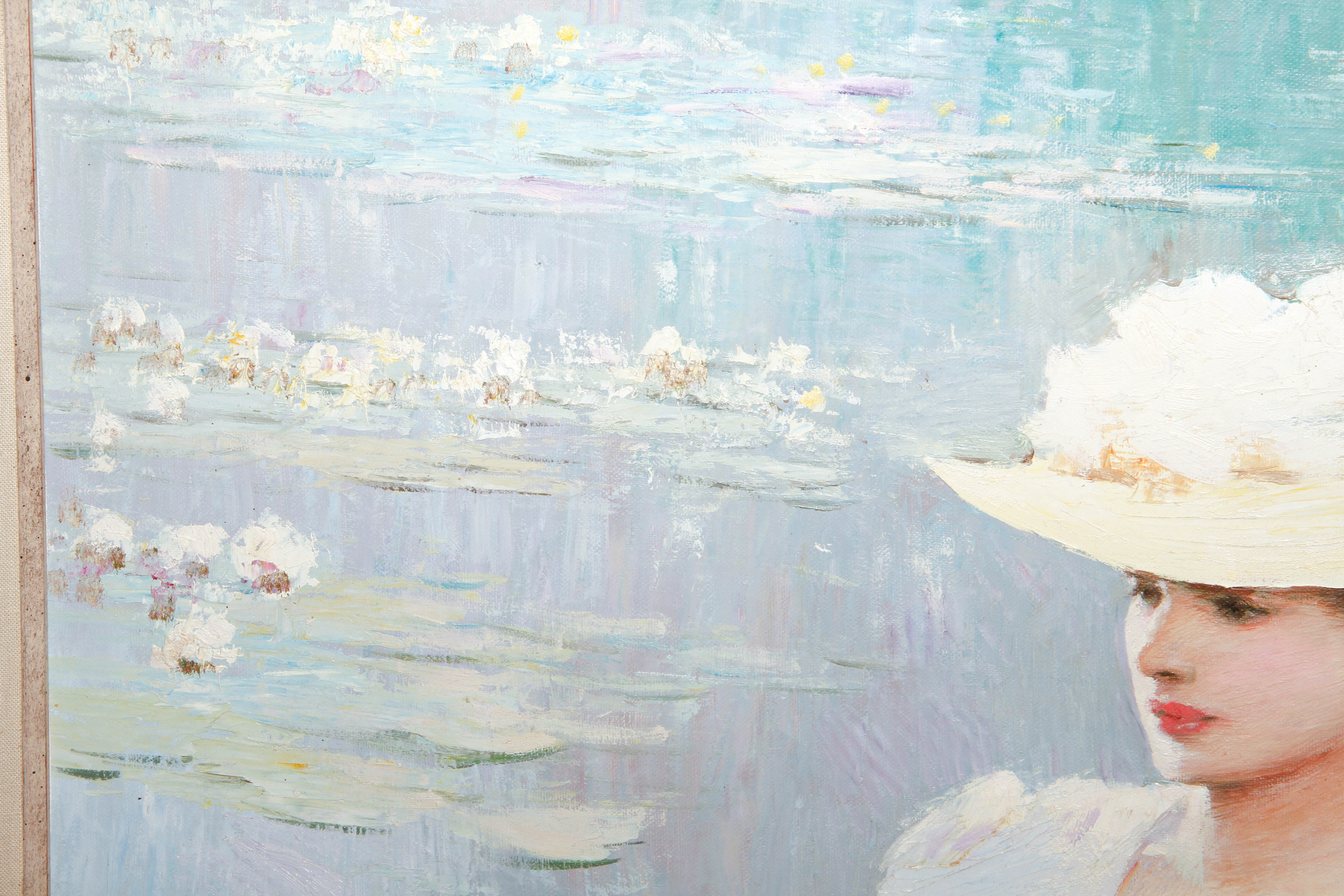 Hans Amis Oil Painting of Woman in Boat