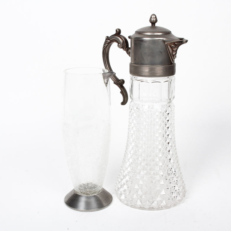 Cut Glass Pitcher and Vase
