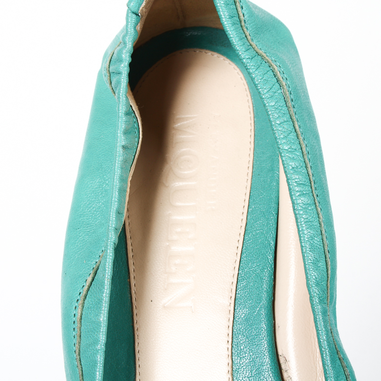 Alexander McQueen Teal Flats