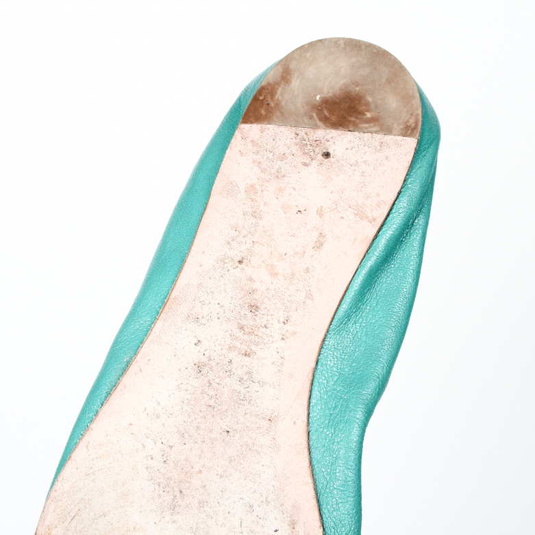 Alexander McQueen Teal Flats