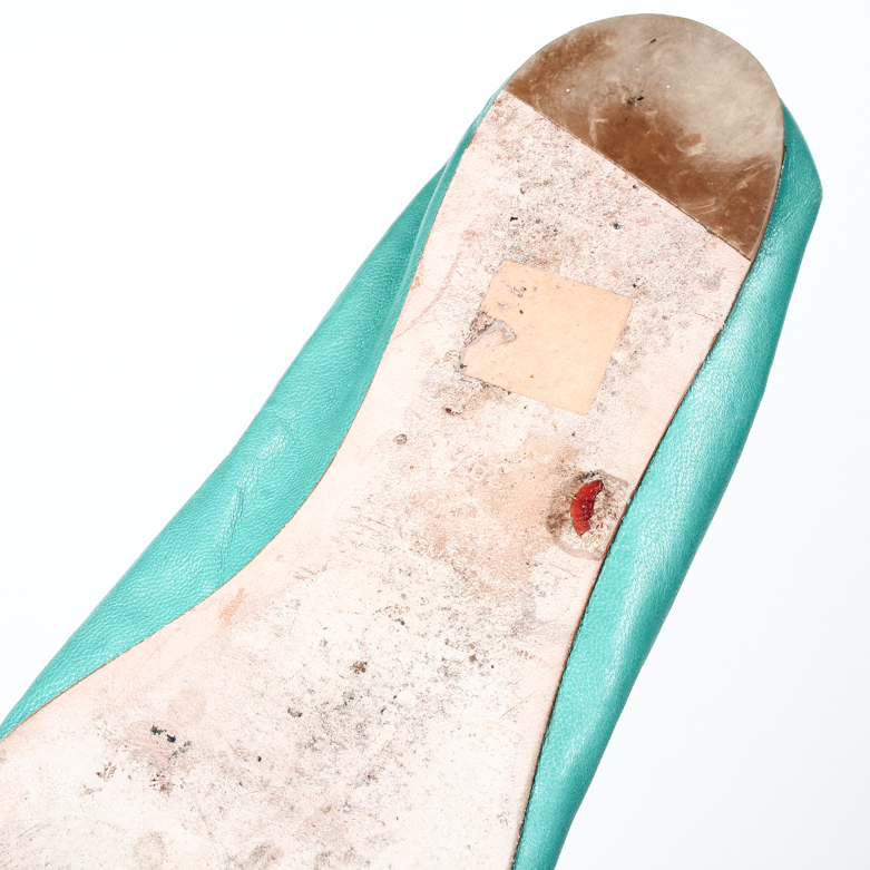 Alexander McQueen Teal Flats