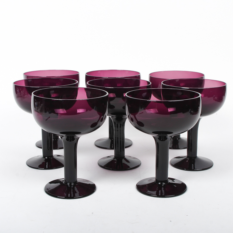 Set of Amethyst Glass Chalices