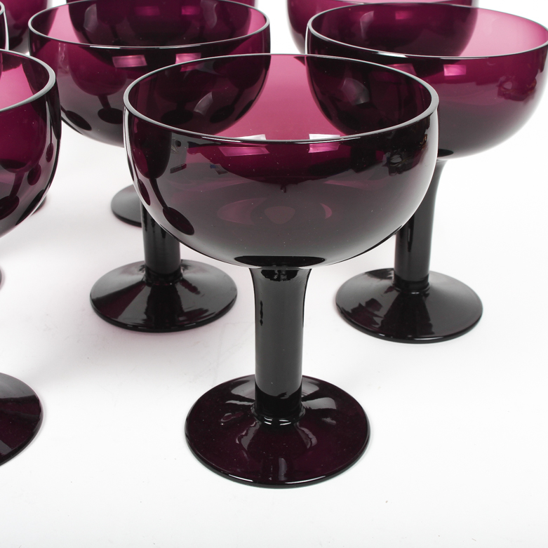 Set of Amethyst Glass Chalices