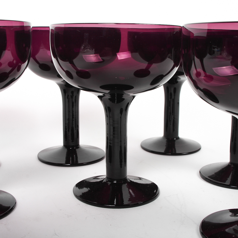 Set of Amethyst Glass Chalices