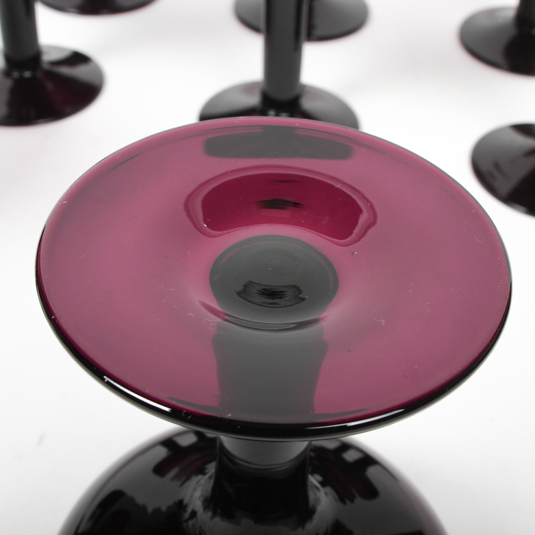 Set of Amethyst Glass Chalices