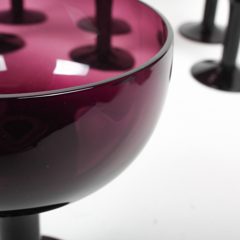 Set of Amethyst Glass Chalices