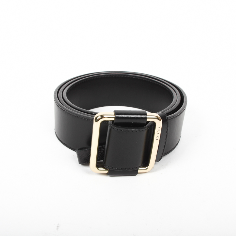 Gucci Black Leather Belt