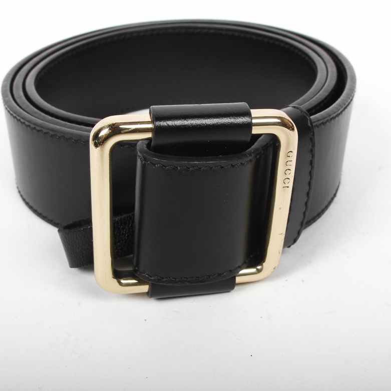 Gucci Black Leather Belt