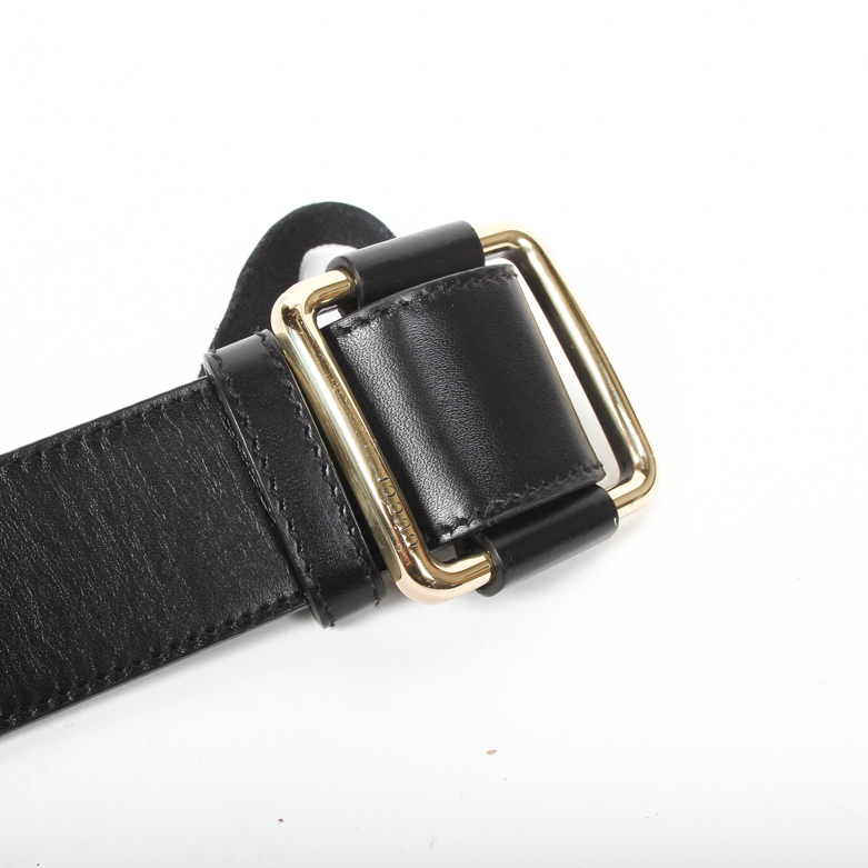 Gucci Black Leather Belt