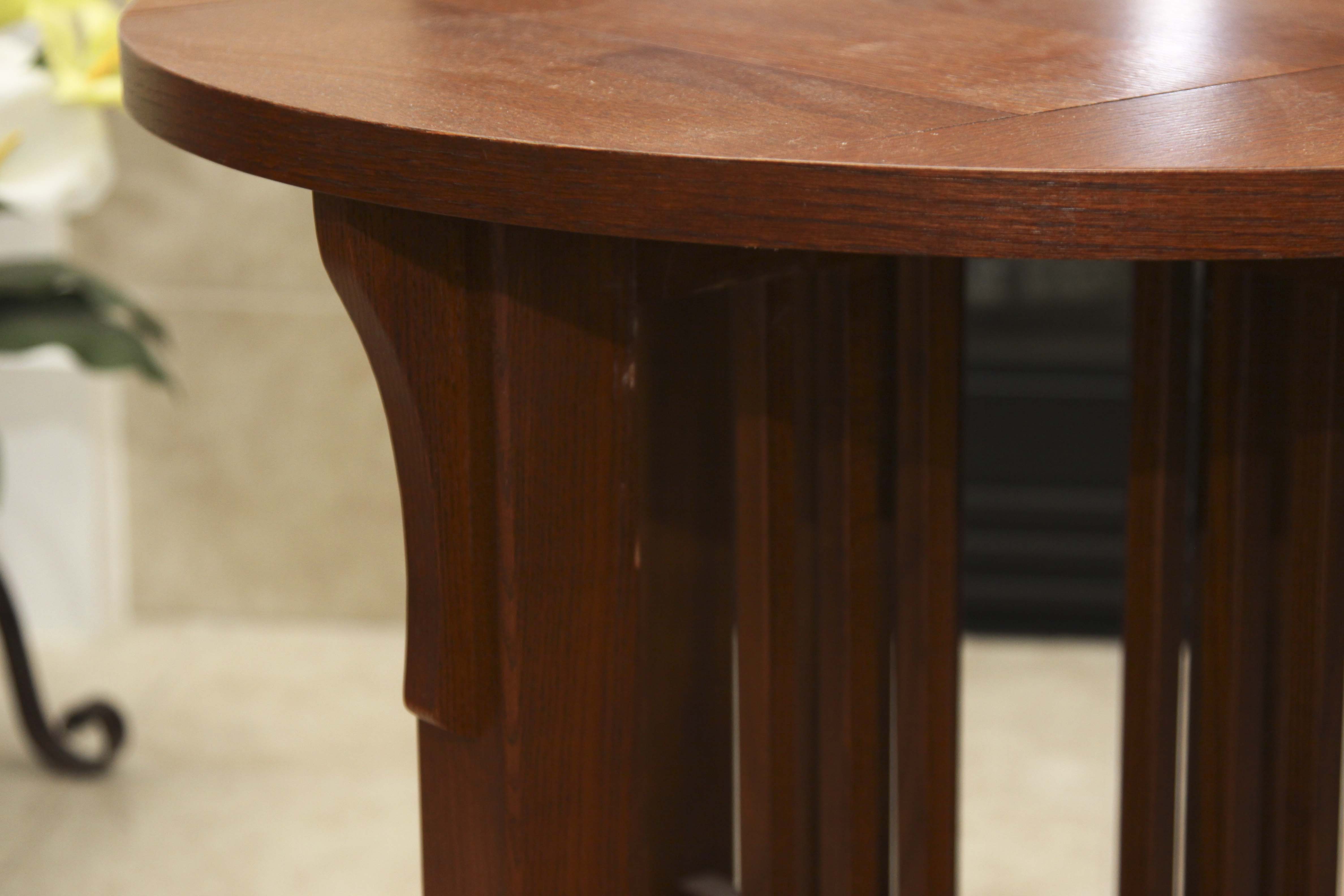 Mission Style Round End Table