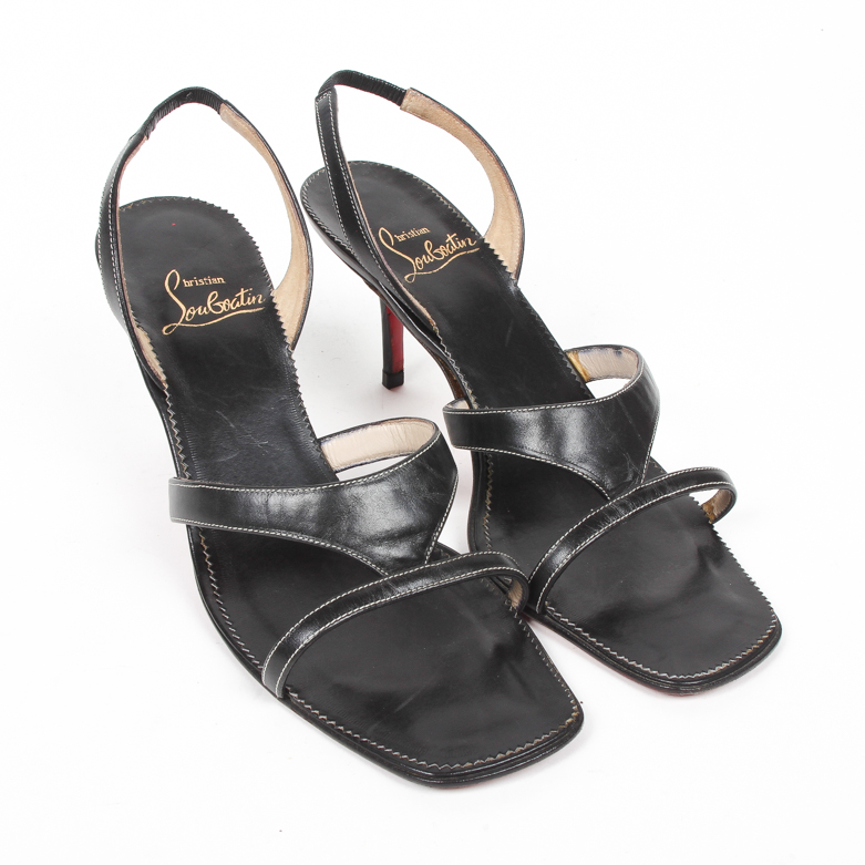 Christian Louboutin Leather Slingback Sandal Heels