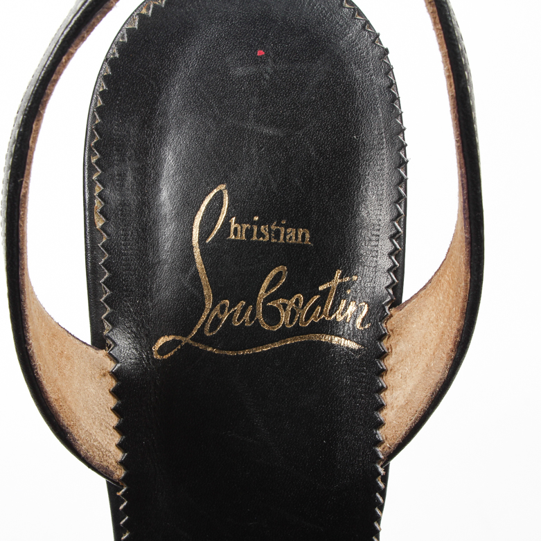 Christian Louboutin Leather Slingback Sandal Heels