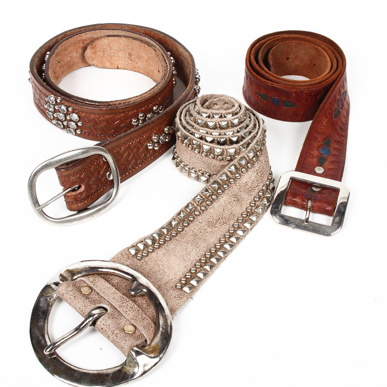 Grouping of Leather Belts Including B-Low the Belt