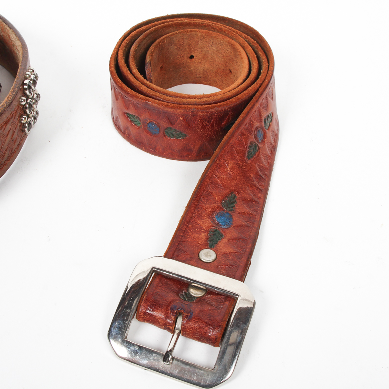 Grouping of Leather Belts Including B-Low the Belt