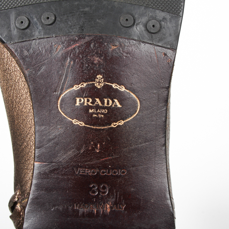 Prada Metallic Leather Boots