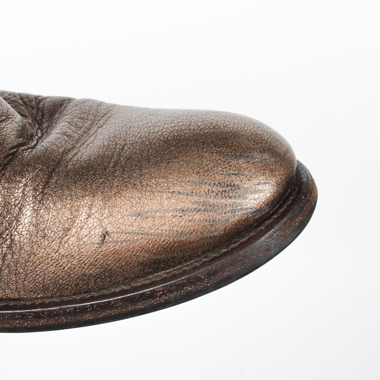 Prada Metallic Leather Boots