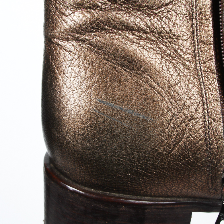 Prada Metallic Leather Boots