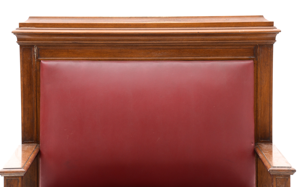 Mission-style High Back Wood Bench