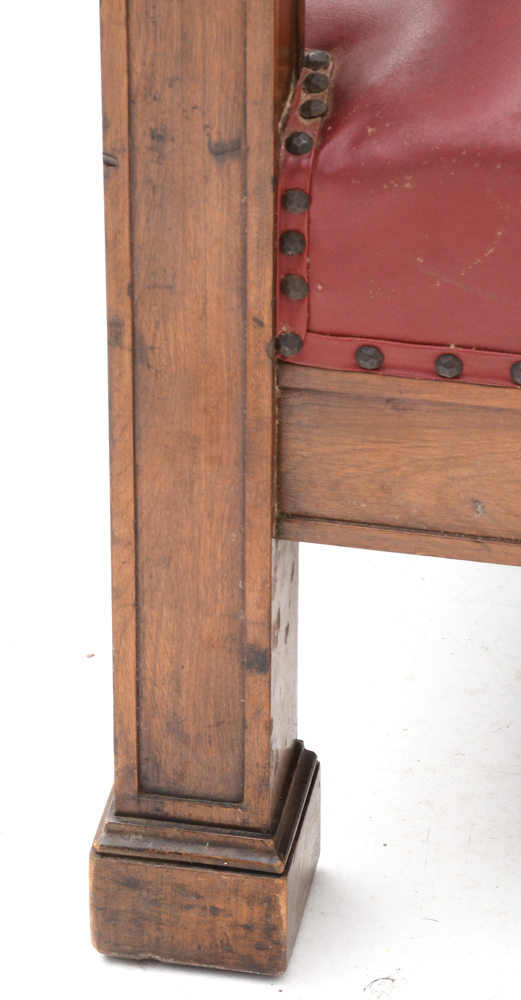 Mission-style High Back Wood Bench