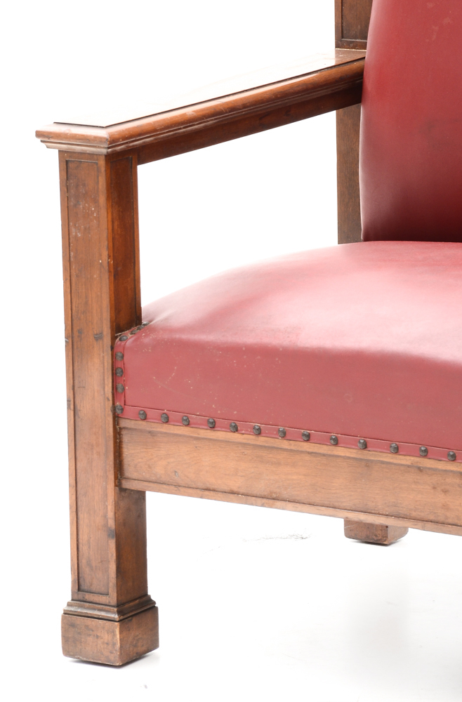 Mission-style High Back Wood Bench