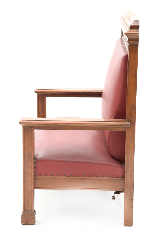 Mission-style High Back Wood Bench