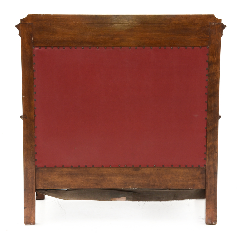 Mission-style High Back Wood Bench