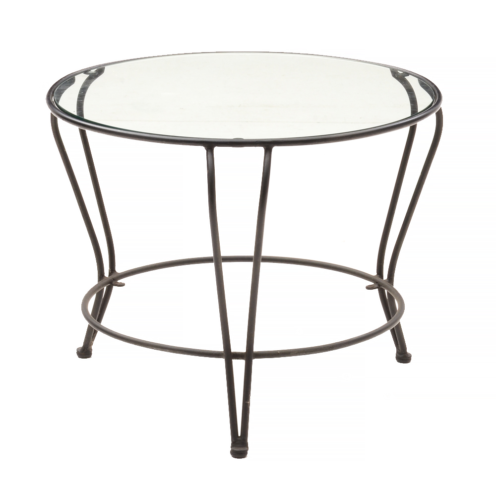 Circular Glass Top Accent Table